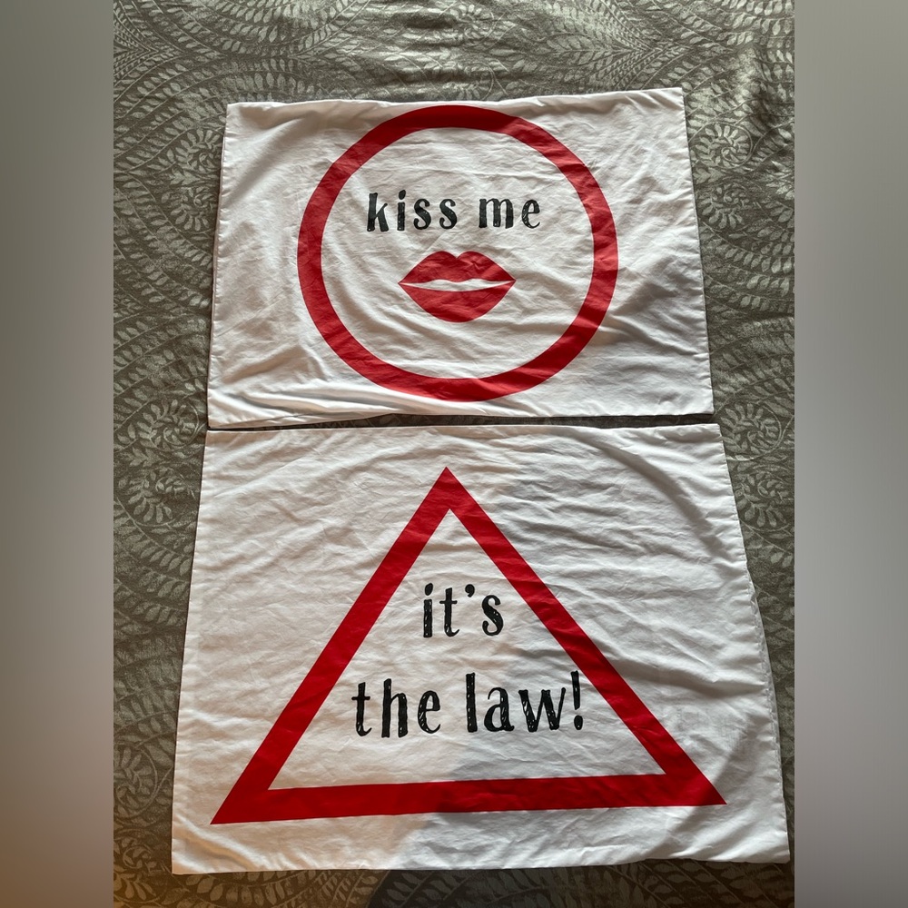 Red and White Graphic Pillowcases